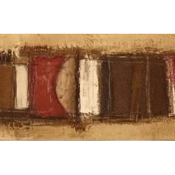 Wallpaper Border Abstract Brown Red Beige 4.25"x15' SF78347