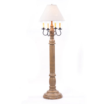 General James Floor Lamp in Pearwood with Shade
