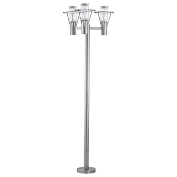 Eglo 3x100w Outdoor Lamp W/ Stainless Steel Finish & Clear Glass - 88118A