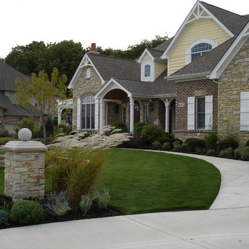 Batavia French Colonial Landscape with year round color and natural flagstone wa