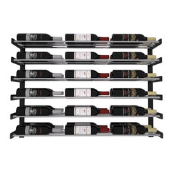 VintageViewÂ® - VintageViewÂ® 36 Bottle Six Row Wine Wall, Chrome Rods - Wine Racks