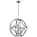 Artcraft Lighting - Sorrento 2 Tier 6 Light Chandelier, Matte Black/Satin Nickel - Beautifully styled, the "Sorrento" collection 6 light chandelier features a circular orb designs comprised of smaller circles. The exterior orb is finished is a luxurious matte black while the interior frame is plated in a satin nickel finish.