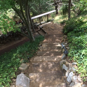 Broadlawn Railroad tie staircase and landings
