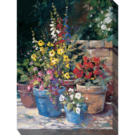 Blue Pots Outdoor Art, 30"x40"
