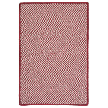 Outdoor Houndstooth Tweed Sangria 10' Square, Square, Braided Rug
