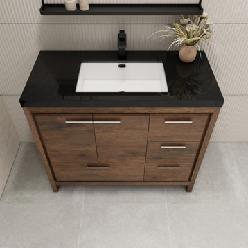 Dory 42" FreeStanding Bath Vanity With Reinforced Sink, Rosewood