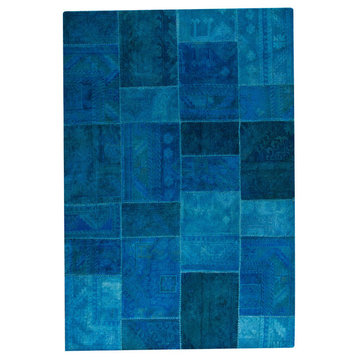 Hand Tufted Turquoise Wool Area Rug