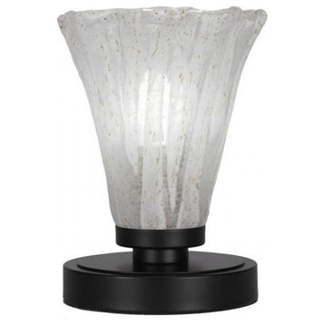 Luna 1-Light Table Lamp, Matte Black/Fluted Italian Ice
