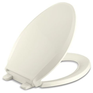 Kohler Cachet Quick-Release with Grip-Tight Elongated Toilet Seat, Biscuit