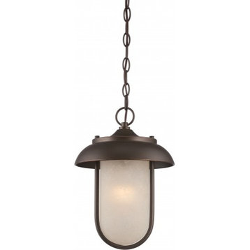 Nuvo 10 Inch Tulsa Led Outdoor Bronze Satin Amber Glass