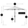 WestinTrends 9Ft Patio Solar Powered LED Market Umbrella w Square Concrete Base, Gray/White