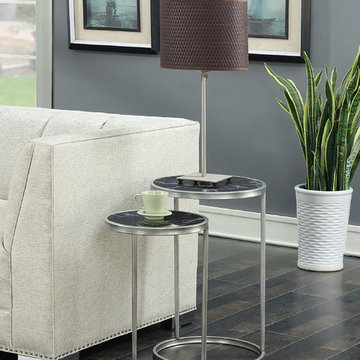 Gold Coast Faux Marble Nesting End Tables
