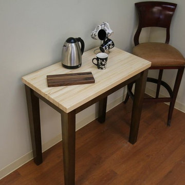 Butcher Block Country Kitchen Island and Walnut Bar Board