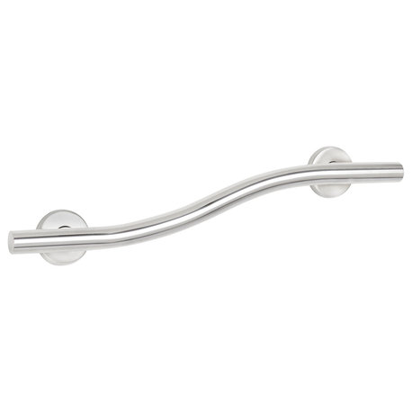 Wave Design Shower Grab Bar, Polished Stainless, 24"