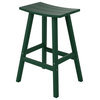 Florence Outdoor 29" HDPE Plastic Saddle Seat Barstool in Dark Green
