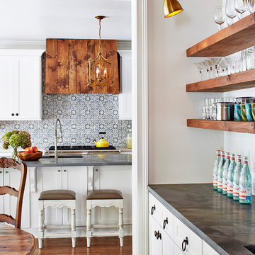 Natural Wood, White and Tile Kitchen