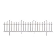 No-Dig 2-Panel Vinyl Picket Garden Fence Set