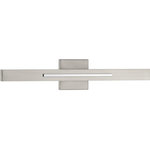 Progress Lighting - Planck LED 2-Light LED Wall Sconce - Planck LED wall fixtures use indirect illumination to provide a dramatic architectural feature to any space. A brushed metal beam sports a sleek chrome accent to add visual interest to the minimalist form. Suitable for residential or commercial applications, can be installed vertically or horizontally. Uses 2 32 W integrated bulbs.