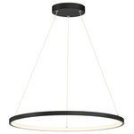 Access Lighting - Anello Dual Voltage 31.5" LED Pendant, Matte Black - Experience 360 degrees of light in an awe-inspiring contemporary style with this sophisticated, circular LED pendant chandelier. Hang it over your dining table or kitchen island, dimming or raising the brightness to create an ambient or energetic setting that matches the mood.