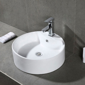 Safavieh Mira Porcelain Ceramic Vitreous Oval 18" White Bathroom Vessel Sink