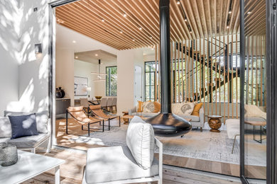 Living room - contemporary living room idea in Austin