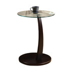 C-Shaped Accent Table, Laminate, Cappuccino