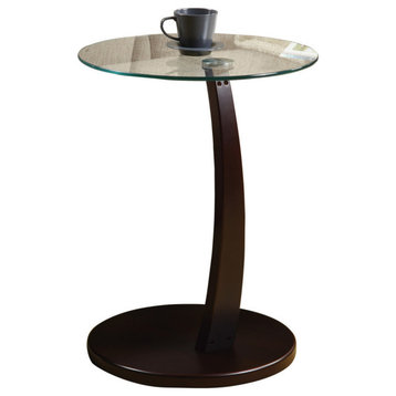C-Shaped Accent Table, Laminate, Cappuccino