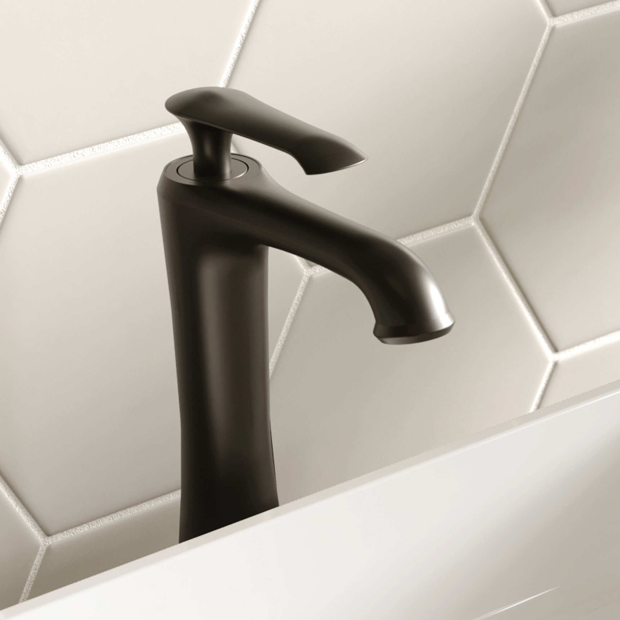 Karran 1-Hole 1-Handle Vessel Faucet With Pop-Up Drain, Matte Black
