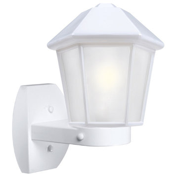 3272 Series 1 Light Outdoor Wall Light, White, Frost Glass