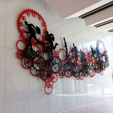 The Establishment of Uri's HUGE Wall Sculpture at Levinstein Tower