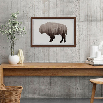 "Bison Territory" Framed Painting Print