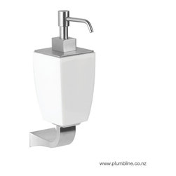 Mimi White Ceramic Wall Mount Soap Dispenser - Soap Dishes & Holders