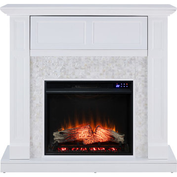 Nobleman Electric Media Fireplace - White