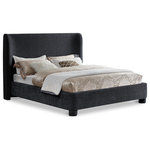 Meridian Furniture - Penny Bed, Black, Queen, Chenille Fabric - Give your bedroom an instant makeover with this black Penny chenille fabric bed. A fusion of style and comfort, this queen-size bed comes upholstered in rich black chenille fabric for a charming look and has an extra-high, curved headboard for optimal support while you read or watch TV. A chic and functional addition to your bedroom, this handsome bed is a true showstopper from every angle.