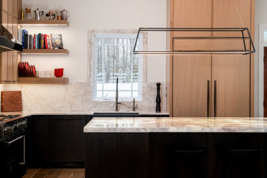 Example of a minimalist kitchen design in Raleigh