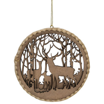 4.5" Reindeer Family Silhouette 2-D Christmas Ornament