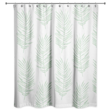 Green Fern Leaves 71x74 Shower Curtain