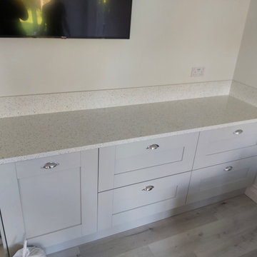 SJT Property- Apollo recycled glass 'white star' worktops, Kent