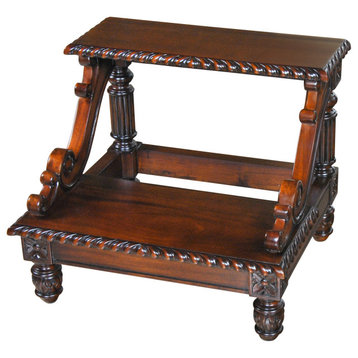 NBR101 Carved Mahogany Bed Step