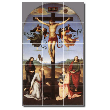 Raphael Religious Painting Ceramic Tile Mural #60, 12.75"x21.25"