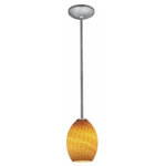 Access Lighting - Access Lighting Sydney Ostrich - One Light Pendant with Round Canopy - Rods up to 10ft  Shade Included.  Sloped Ceiling Adaptable: Cord Length: 120.00  Rod Length(s): 6/16/22