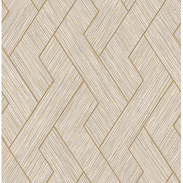 Ember Taupe Geometric Basketweave Wallpaper Sample