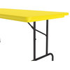 Correll 30"W x 60"D Heavy Duty Plastic Blow-Molded Folding Table in Yellow