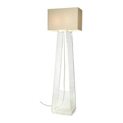 Tube Top Floor Lamp | Clear | White Shade - Floor Lamps