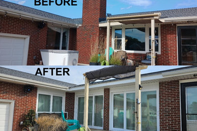 Exterior wall modificaiton, patio door installation, bathroom remodeling
