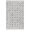 Block Printed Cotton Flatweave Area Rug, Off White, 8'6"x11'6"
