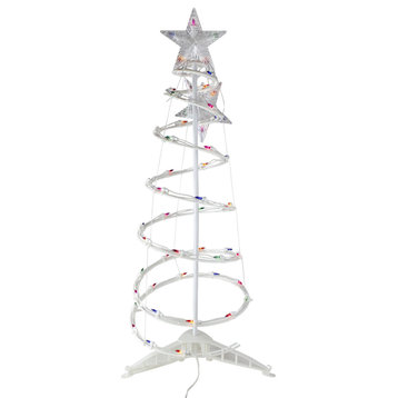 3' Lighted Spiral Cone Tree Outdoor Christmas Decoration, Multi Lights