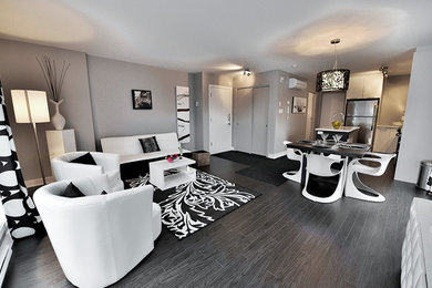 Inspiration for a modern living room remodel in Montreal