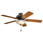 Kichler - Kichler 52" Sutter Place Select Ceiling Fan 339501OZ - Olde Bronze - This 52 inch Sutter Place Select fan features soft lines and clean detailing. Showcased with an Olde Bronze finish and a Umber Etched Glass accent, this fixture will beautifully enhance your home.