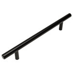 Cosmas - Cosmas 404-160FB Flat Black Slim Line Euro Style Cabinet Pull - High Quality Solid Steel Contruction